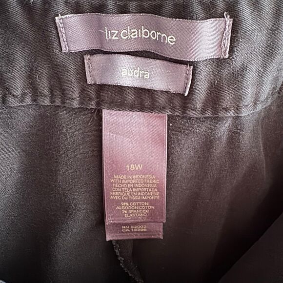 Liz Claiborne 18W Black Capri Pedal Pushers, Plus Size Audrey Hepburn Style Pant - Picture 8 of 8